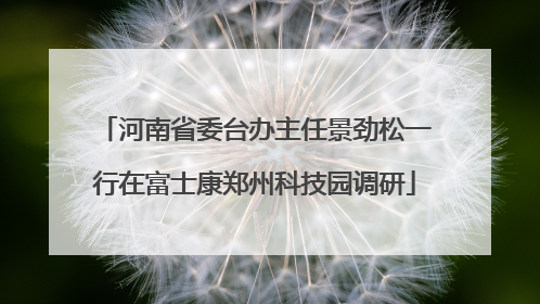 河南省委台办主任景劲松一行在富士康郑州科技园调研