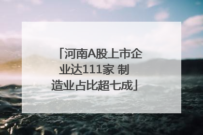 河南A股上市企业达111家 制造业占比超七成