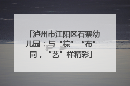 泸州市江阳区石寨幼儿园：与“粽”“布”同，“艺”样精彩
