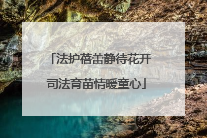 法护蓓蕾静待花开 司法育苗情暖童心