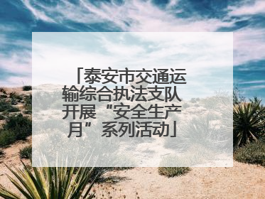 泰安市交通运输综合执法支队开展“安全生产月”系列活动