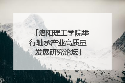 洛阳理工学院举行轴承产业高质量发展研究论坛