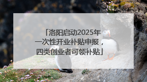 洛阳启动2025年一次性开业补贴申报，四类创业者可领补贴