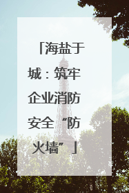 海盐于城：筑牢企业消防安全“防火墙”