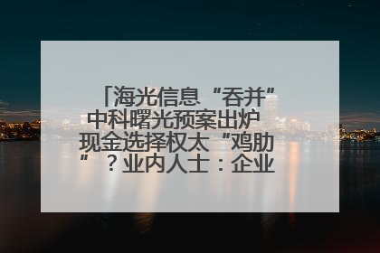 海光信息“吞并”中科曙光预案出炉 现金选择权太“鸡肋”？业内人士：企业不想大量现金流出