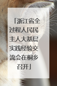 浙江省全过程人民民主人大基层实践经验交流会在桐乡召开