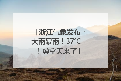 浙江气象发布：大雨暴雨！37℃！桑拿天来了