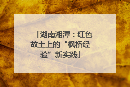 湖南湘潭：红色故土上的“枫桥经验”新实践
