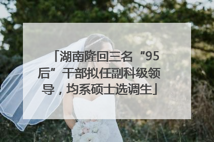 湖南隆回三名“95后”干部拟任副科级领导，均系硕士选调生