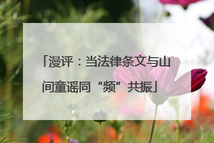 漫评：当法律条文与山间童谣同“频”共振