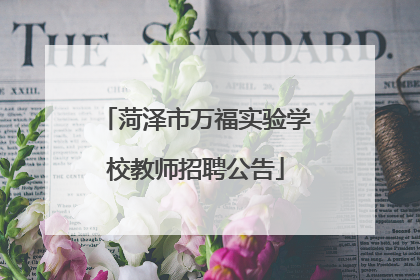 菏泽市万福实验学校教师招聘公告