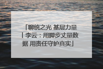 聊统之光 基层力量丨李云：用脚步丈量数据 用责任守护真实