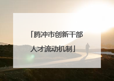 腾冲市创新干部人才流动机制