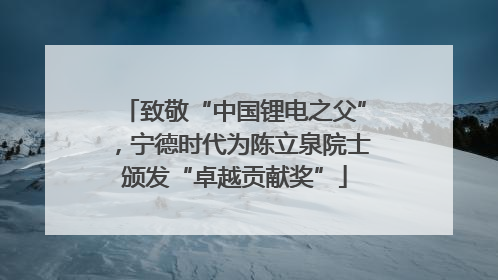 致敬“中国锂电之父”，宁德时代为陈立泉院士颁发“卓越贡献奖”
