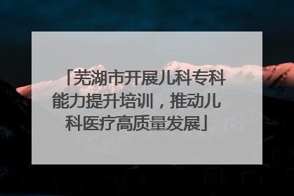 芜湖市开展儿科专科能力提升培训，推动儿科医疗高质量发展