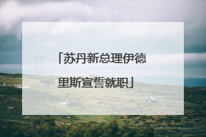 苏丹新总理伊德里斯宣誓就职