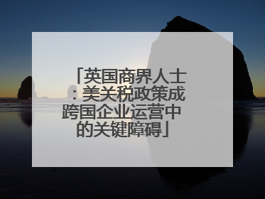 英国商界人士：美关税政策成跨国企业运营中的关键障碍
