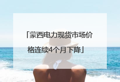 蒙西电力现货市场价格连续4个月下降