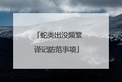 蛇类出没频繁 谨记防范事项