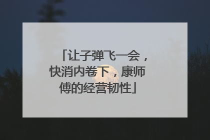 让子弹飞一会，快消内卷下，康师傅的经营韧性