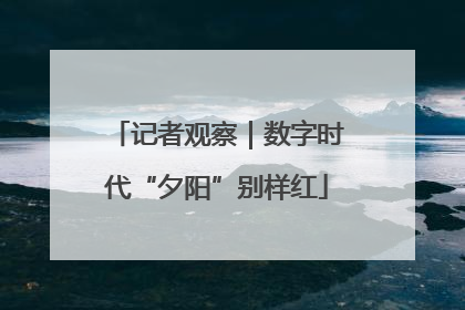 记者观察｜数字时代“夕阳”别样红