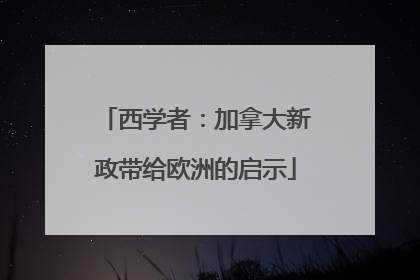西学者：加拿大新政带给欧洲的启示