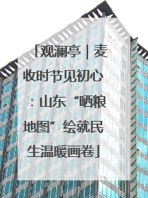 观澜亭｜麦收时节见初心：山东“晒粮地图”绘就民生温暖画卷
