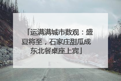 运满满城市数观：盛夏将至，石家庄甜瓜成东北餐桌座上宾