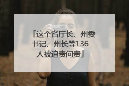 这个省厅长、州委书记、州长等136人被追责问责