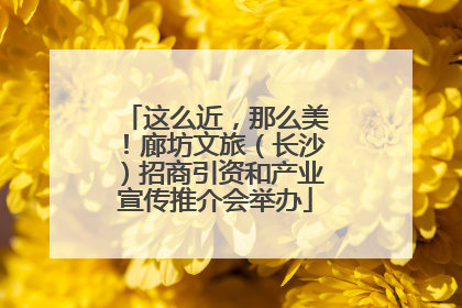 这么近，那么美！廊坊文旅（长沙）招商引资和产业宣传推介会举办