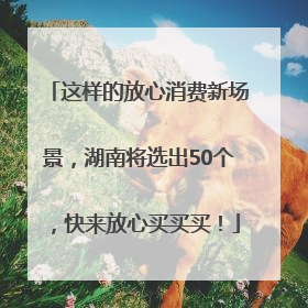这样的放心消费新场景，湖南将选出50个，快来放心买买买！
