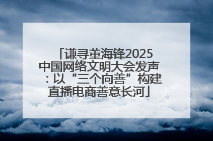 谦寻董海锋2025中国网络文明大会发声：以“三个向善”构建直播电商善意长河