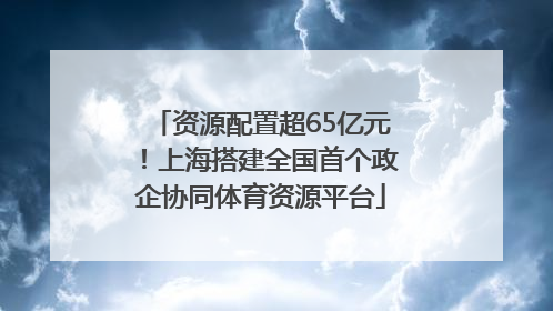 资源配置超65亿元！上海搭建全国首个政企协同体育资源平台