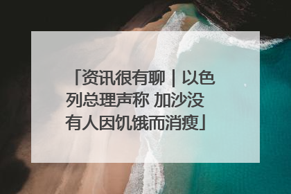 资讯很有聊｜以色列总理声称 加沙没有人因饥饿而消瘦