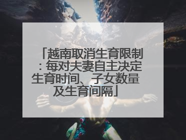 越南取消生育限制：每对夫妻自主决定生育时间、子女数量及生育间隔