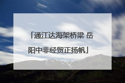 通江达海架桥梁 岳阳中非经贸正扬帆