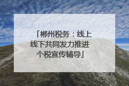 郴州税务：线上线下共同发力推进个税宣传辅导