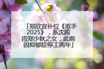 郑欣宜补位《歌手2025》，系沈殿霞郑少秋之女，此前因抑郁症停工两年