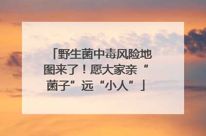 野生菌中毒风险地图来了！愿大家亲“菌子”远“小人”