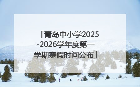 青岛中小学2025-2026学年度第一学期寒假时间公布