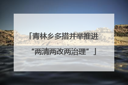 青林乡多措并举推进“两清两改两治理”