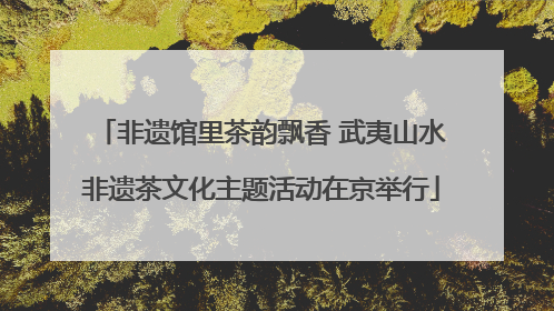 非遗馆里茶韵飘香 武夷山水非遗茶文化主题活动在京举行