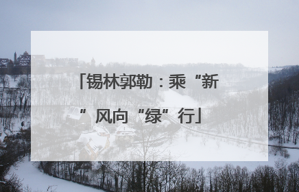 锡林郭勒：乘“新”风向“绿”行