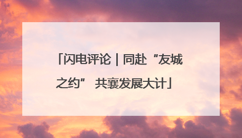 闪电评论｜同赴“友城之约” 共襄发展大计