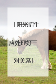 阳光招生应处理好三对关系