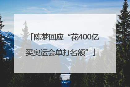 陈梦回应“花400亿买奥运会单打名额”