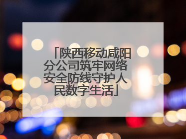 陕西移动咸阳分公司筑牢网络安全防线守护人民数字生活