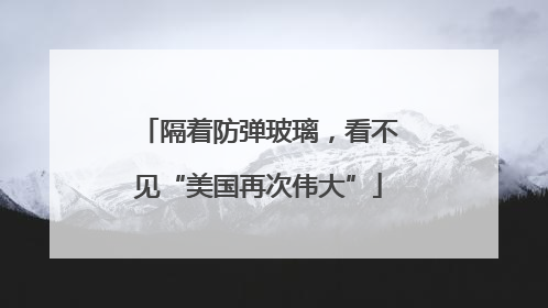 隔着防弹玻璃，看不见“美国再次伟大”