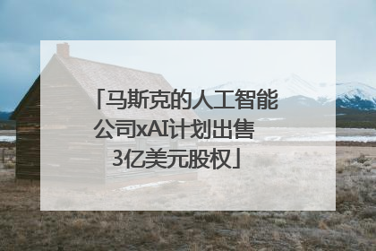 马斯克的人工智能公司xAI计划出售3亿美元股权
