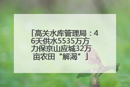 高关水库管理局：46天供水5535万方 力保京山应城32万亩农田“解渴”